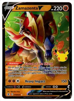 [0697] NEAR MINT Pokemon Celebrations 25th 018/025 Zamazenta V - Image 1