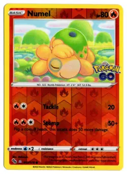 [0752] LIGHTLY PLAYED Pokemon GO! Reverse Holo 013/078 Numel UNPEELED DITTO - Image 1
