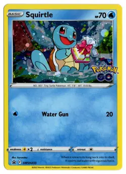 [0948] NEAR MINT Pokemon GO! Black Star Promo COSMO HOLO SWSH233 Squirtle - Image 1