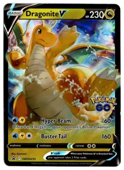 [0950] NEAR MINT Pokemon GO! Black Star Promo SWSH235 Dragonite V - Image 1