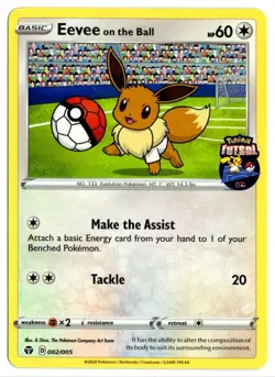 [0983] NEAR MINT Pokemon Futsal Promo 002/005 Eevee on the Ball - Image 1