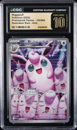 2025 POKEMON PHANTASMAL FLAMES #105 WIGGLYTUFF CGC 10 PRISTINE - Image 1