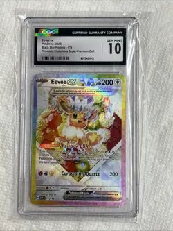 2025 Pokemon Prismatic Evolutions Eevee EX Promo Prem Coll CGC 10 Free Shipping - Image 1