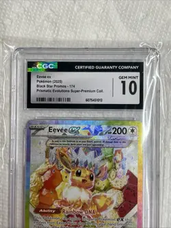 2025 Pokemon Prismatic Evolutions Eevee EX Promo Prem Coll CGC 10 Free Shipping - Image 2