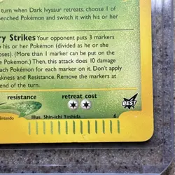 Dark Ivysaur Best Promo #6 LP/NM Pokemon TCG Card - Image 4
