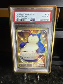💎 PSA 10 GEM MINT 💎 SNORLAX Pokemon Chilling Reign Secret Rare Full Art #224 - Image 1
