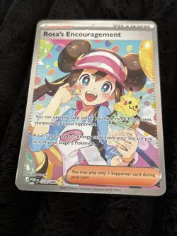 Pokemon Rosa's Encouragement 123/088 Trainer Full Art Holo 2019 English Fresh - Image 2