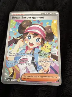Pokemon Rosa's Encouragement 123/088 Trainer Full Art Holo 2019 English Fresh - Image 3