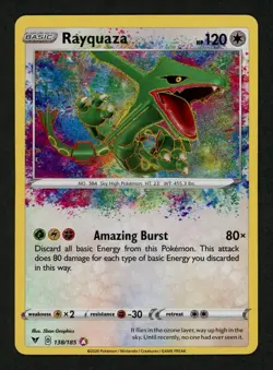 Pokemon TCG Vivid Voltage Rayquaza Amazing Rare 138/185 - Image 1