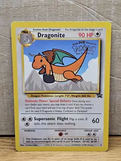 Dragonite #5 Black Star Promo 1999 Pokemon The First Movie Kids WB Stamped - Image 1