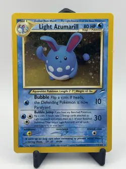 Neo Destiny Light Azumarill 13/105 Holo Rare (Yuka Mori) Pokemon TCG English - Image 2