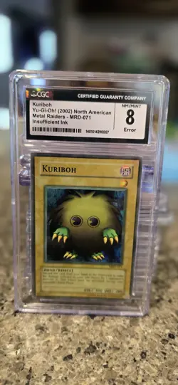 Yu-Gi-Oh! 2002 Metal Raiders Kuriboh MRD-071 CGC 8 NM/Mint Heavy Fade Ink Error - Image 1
