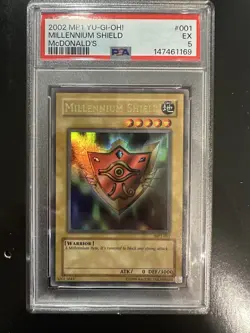 PSA 5 2002 Yu-Gi-Oh! McDonald's Promo Millennium Shield MP1-001 Ultra Rare Eng - Image 1