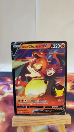 Pokemon TCG Lance's Charizard V SWSH133 Celebrations Promo Card - Image 1