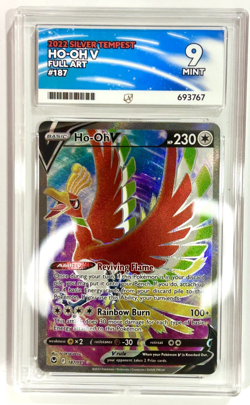 Ho-Oh V 187/195 Silver Tempest Pokemon Card Ace 9 Grade Mint - Image 1