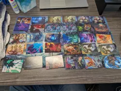 Magic The Gathering Art Card Lot - 65 Cards Gold Signature And Base - Image 1