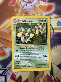 Pokemon TCG Bellossom Neo Genesis Holo Rare 3/111 Unlimited NM - Partial Swirl - Image 1
