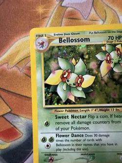 Pokemon TCG Bellossom Neo Genesis Holo Rare 3/111 Unlimited NM - Partial Swirl - Image 2
