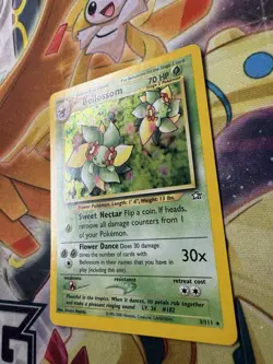 Pokemon TCG Bellossom Neo Genesis Holo Rare 3/111 Unlimited NM - Partial Swirl - Image 3