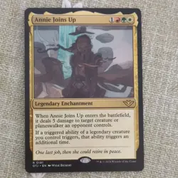 Magic the Gathering Annie Joins Up 0191 OTJ Rare Legendary Enchantment - Image 1