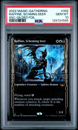 2022 MTG STREETS OF NEW CAPENNA GILDED FOIL #392 RAFFINE, SCHEMING SEER PSA 10 - Image 1