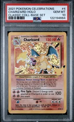 2021 POKEMON CELEBRATIONS CLASSIC COLL #4 CHARIZARD-HOLO PSA 10 - Image 1