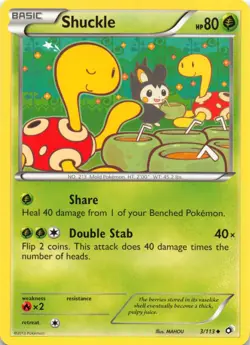 Shuckle 3/113 Uncommon Legendary Treasures Pokemon Lightly Played - Image 1