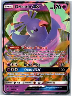 Pokemon 2019 Oricorio GX Ultra Rare Holofoil SM - Cosmic Eclipse SM12 95/236 NM - Image 1