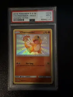2019 Pokemon S&M Hidden Fates Charmander Shiny Holo Rare PSA 9 - Image 1