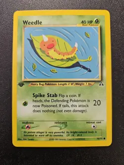 Pokemon 1st Edition Neo Discovery Weedle 70/75 NEAR MINT - Image 1