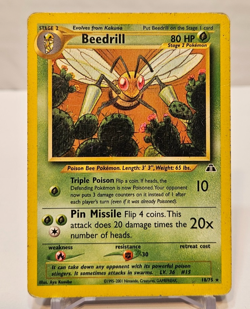 Beedrill 18/75 Rare Unlimited Neo Discovery Pokemon 1823 - Image 1