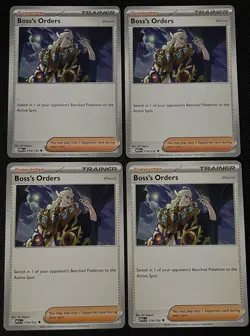 X4 Boss's Orders [Ghetsis] 114/132 Mega Evolution Pokemon TCG Playset 4x NM - Image 1