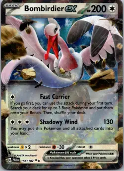 POKEMON BOMBIRDIER EX 156/182 DOUBLE RARE PARADOX RIFT NM/M - Image 1