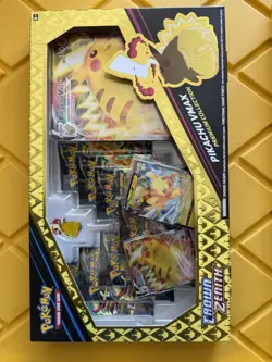 Pokemon TCG Crown Zenith Pikachu VMax Premium Collection Box - 7 Booster Packs - Image 1