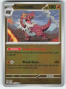 Tyrantrum 045/088 Holo Rare Perfect Order Pokemon Reverse Holo Near Mint - Image 1
