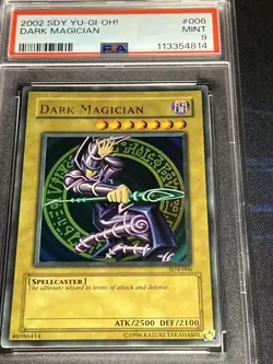 VINTAGE YU-GI-OH! Dark Magician SDY-006 Ultra Rare Mid Fade Foil Error PSA9 - Image 1