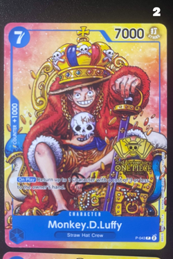 LOT OF 4 Monkey.D.Luffy (2nd Anniversary Stamped Promo) P-043 One Piece NM/LP - Image 4