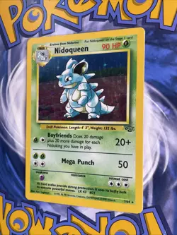 Pokemon TCG Nidoqueen Jungle 7/64 Holo Unlimited Holo Rare Top Loader LP - Image 3