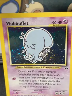 Pokemon TCG Wobbuffet 16/75 Neo Discovery Unlimited Holo Rare Vintage 2001 - Image 3