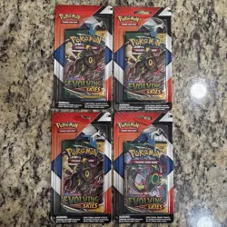 Pokemon Evolving Skies & Chilling Reign 2 pack Blister w/ pin lot of 4 - Image 1