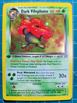 2000 Pokemon Team Rocket 1st Edition #13 Dark Vileplume HOLO Rare Pokemon - Image 3