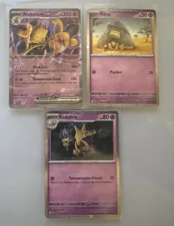 Pokemon 151 3 Black Star Promo Holo Lot Abra Kadabra & Alakazam - Image 1