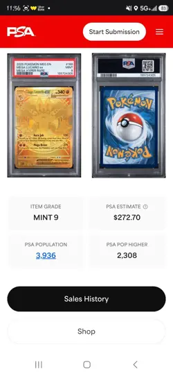 POKEMON MEGA LUCARIO ex 2025 MEGA EVOLUTION #188 MEGA HYPER RARE PSA 9 - Image 4