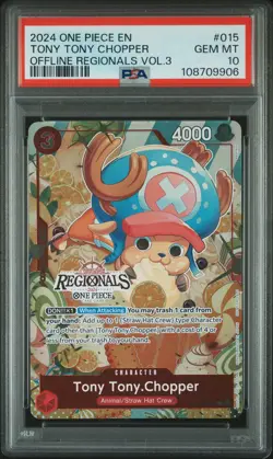 PSA 10 TONY TONY CHOPPER 015 OFFLINE REGIONAL ONE PIECE - Image 1
