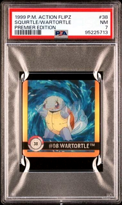 READ PSA 7 NM 1999 POKEMON ACTION FLIPZ PREMIER EDITION 38 WARTORTLE SQUIRTLE - Image 1