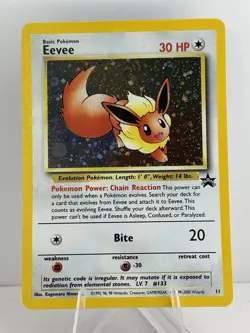 Eevee 11/53 Wotc Black Star Promo Holo Pokemon LP - Image 1