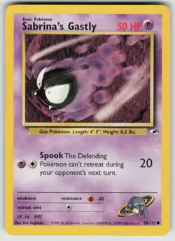 Sabrina's Gastly 93/132 Common Gym Heroes Pokemon Unlimited Lightly Played - Image 1