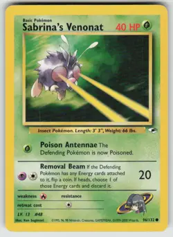Sabrina's Venonat 96/132 Common Gym Heroes Pokemon Unlimited Moderately Played - Image 1