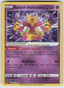 Radiant Alakazam 059/195 Radiant Rare Silver Tempest Pokemon Near Mint - Image 1