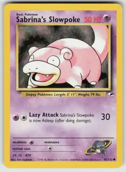 Sabrina's Slowpoke 95/132 Common Gym Heroes Pokemon Unlimited Lightly Played - Image 1